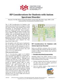 IEP Considerations for Students with Autism Spectrum Disorder
