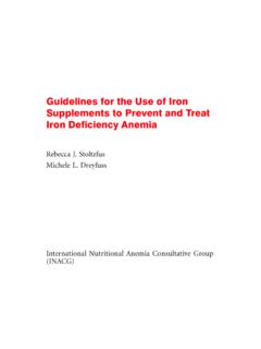 Guidelines for the Use of Iron Supplements to Prevent and ...