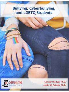 Bullying, Cyberbullying, and LGBTQ Students
