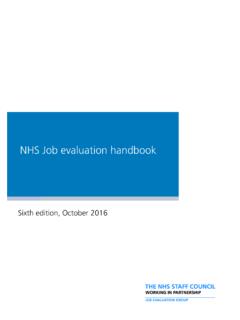 NHS Job evaluation handbook