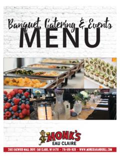 Banquet, Catering &amp; Events MENU - monksbarandgrill.com