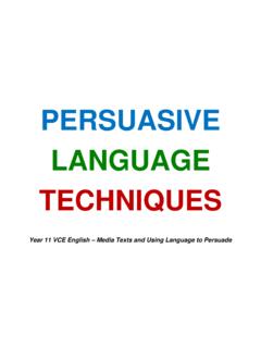 PERSUASIVE LANGUAGE TECHNIQUES - St Leonard's College