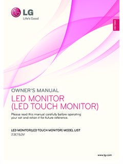 OWNER’S MANUAL LED MONITOR (LED TOUCH …