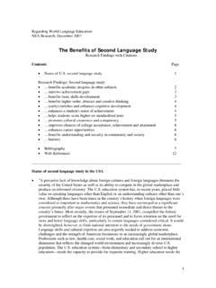 The Benefits of Second Language Study - Connecticut