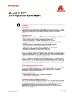 Corlar&#174; 2.1 ST™ Satin High Solids Epoxy Mastic