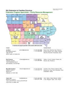 ISU Extension to Families Directory Extension Program ...