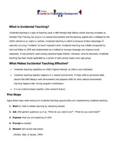 What is Incidental Teaching? - Knapp Center