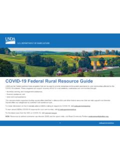 COVID-19 Federal Rural Resource Guide - Rural Development