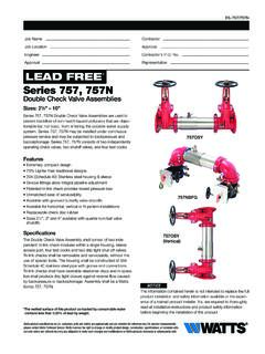 LEAD FREE Series 757, 757N - Watts Water …