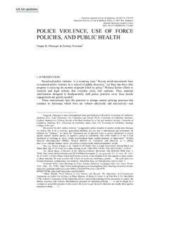 Police Violence, Use of Force Policies, and Public Health