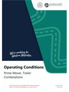 Operating Conditions - Main Roads Western Australia