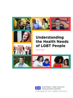 Understanding the Health Needs of LGBT People