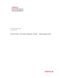 Oracle Master Data Management Overview