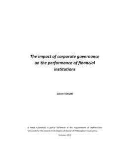 The impact of corporate governance on the performance of ...