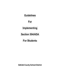 Guidelines For Implementing Section 504/ADA For …