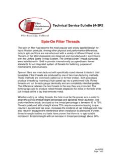 Spin-On Filter Threads