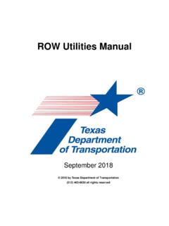 ROW Utilities Manual - Texas Department of Transportation