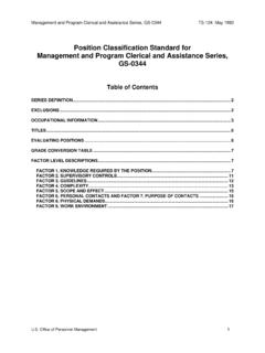 Position Classification Standard for Management and ...