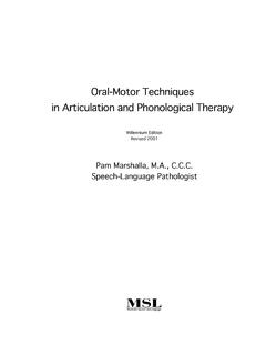 Oral-Motor Techniques in Articulation and Phonological …