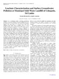Leachate Characterization and Surface Groundwater ...