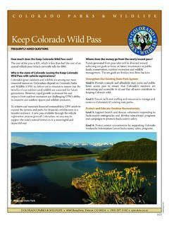 Keep Colorado Wild Pass - Colorado Parks and Wildlife