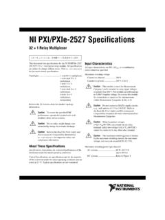 NI PXI/PXIe-2527 Specifications