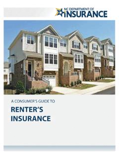 A CONSUMER’S GUIDE TO RENTER’S INSURANCE - NCDOI