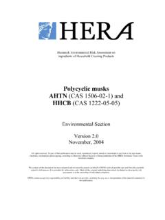 Polycyclic musks AHTN (CAS 1506-02-1) and HHCB …