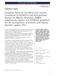 Canadian Network for Mood and Anxiety Treatments …