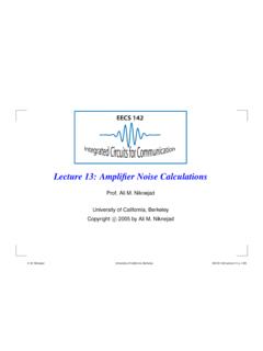 Lecture 13: Ampliﬁer Noise Calculations