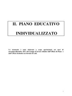 IL PIANO EDUCATIVO INDIVIDUALIZZATO