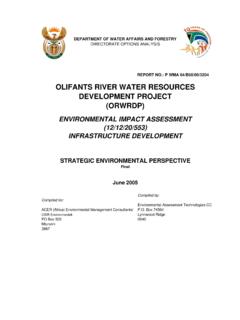 OLIFANTS RIVER WATER RESOURCES …