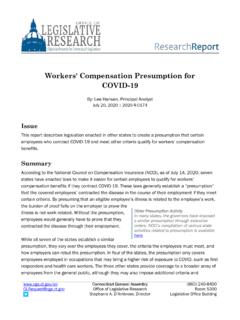 Workers' Compensation Presumption for COVID-19