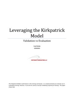 Leveraging the Kirkpatrick Model - Fred Nickols' Web Site