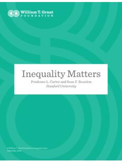Inequality Matters - Stanford Graduate School of Education