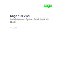 Sage 100 2020 Installation and System Administrator’s Guide