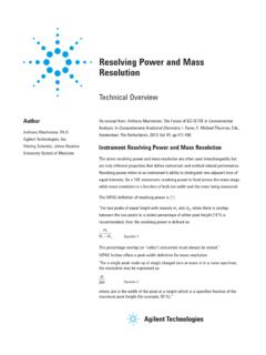 Resolving Power and Mass Resolution