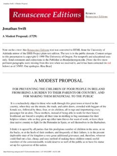 Jonathan Swift. A Modest Proposal - University of Oregon