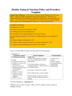 Healthy Eating &amp; Nutrition Policy and Procedure Template