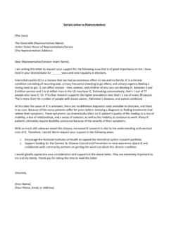 Sample Letter to Representatives
