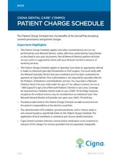 CIGNA DENTAL CARE&#174; (*DHMO) PATIENT CHARGE …
