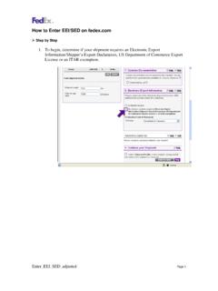 How to Enter EEI/SED on fedex