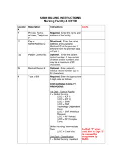 UB04 BILLING INSTRUCTIONS Nursing Facility &amp; ICF/IID