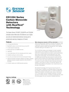 CO1224 Series Carbon Monoxide Detectors with RealTest ...