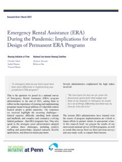 Emergency Rental Assistance (ERA) During the Pandemic ...