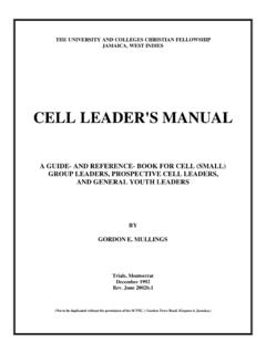 CELL LEADER'S MANUAL - Angelfire