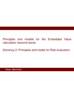 Principles and models for the Embedded Value …