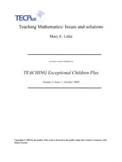 Teaching Mathematics: Issues and Solutions