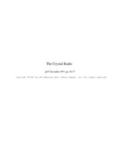 The Crystal Radio - American Radio Relay League