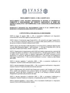 REGOLAMENTO IVASS N. 41 DEL 2 AGOSTO 2018 …